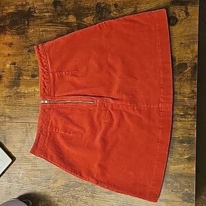 Forever 21, Orange, High Waisted, Corduroy, Size Small, Skirt